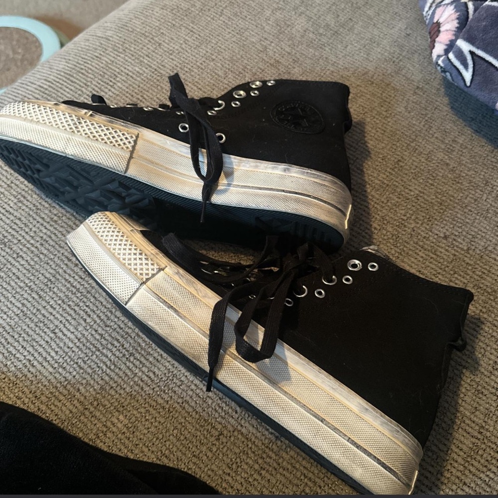 Converse Black and White High-Top Sneakers - Picture 2 of 6